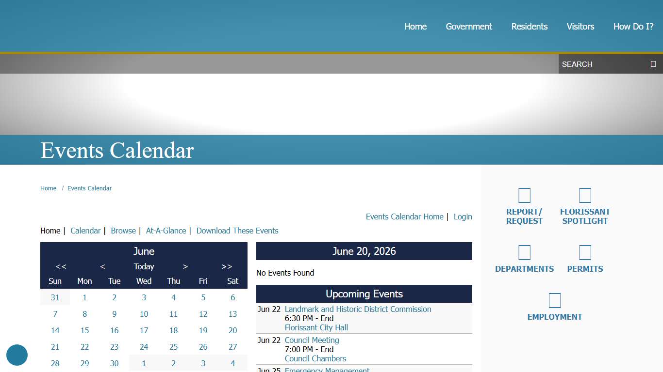 Events Calendar / Florissant, Missouri